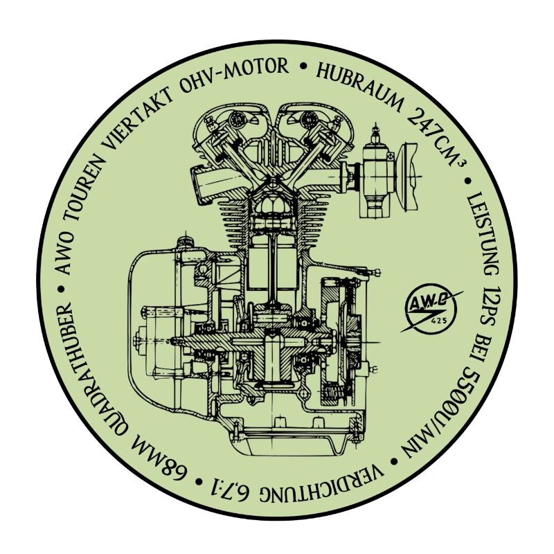 AWO tours engine light green