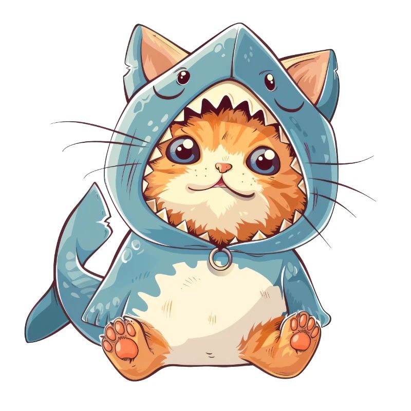 Mignon costume de requin chat