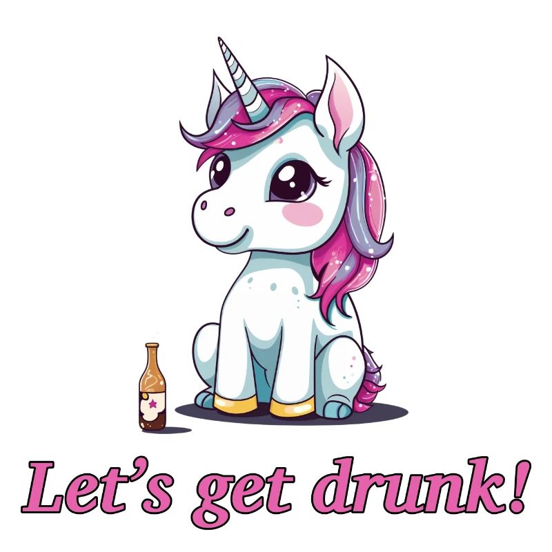 Einhorn Alkohol Trinkspruch JGA lets get drunk