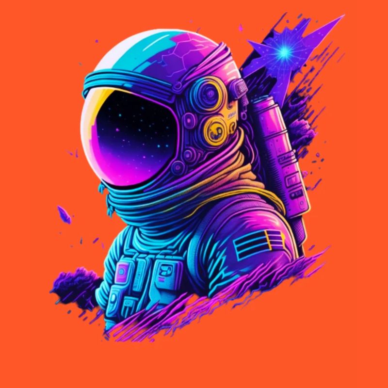 Synthwave Astronaut Space Explorer