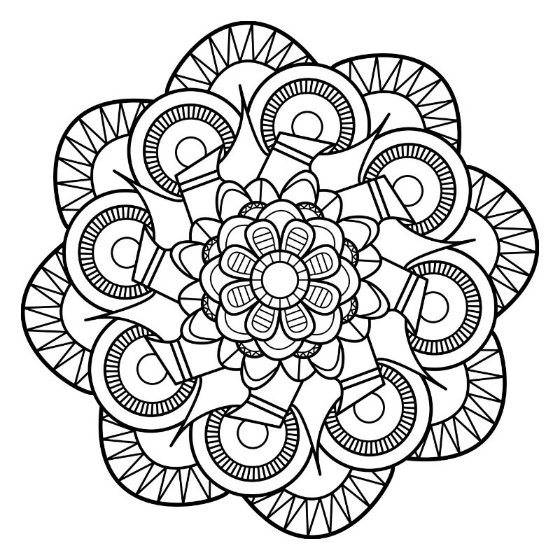 Vea-art Mandala pattern: Sprawling flower.