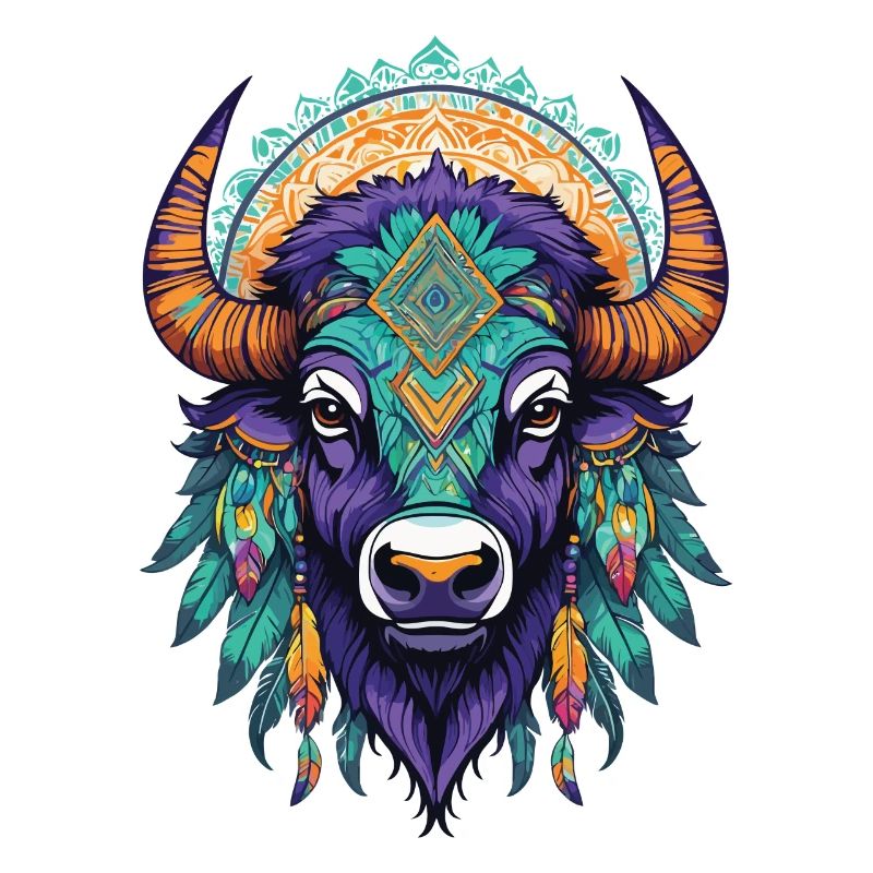 Bison Stier Traumfänger Mandala Design