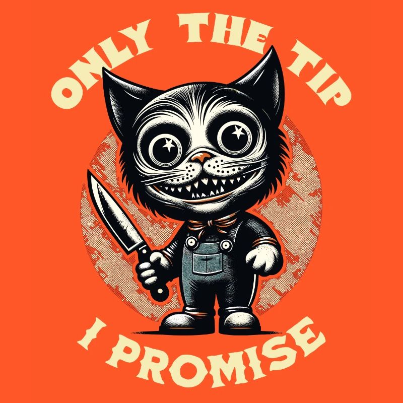 Lustiger Katzen Spruch only The Tip Psycho Katze