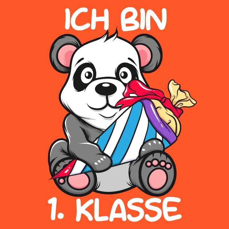 Panda Bär Ich bin 1. Klasse Einschulung Geschenk
