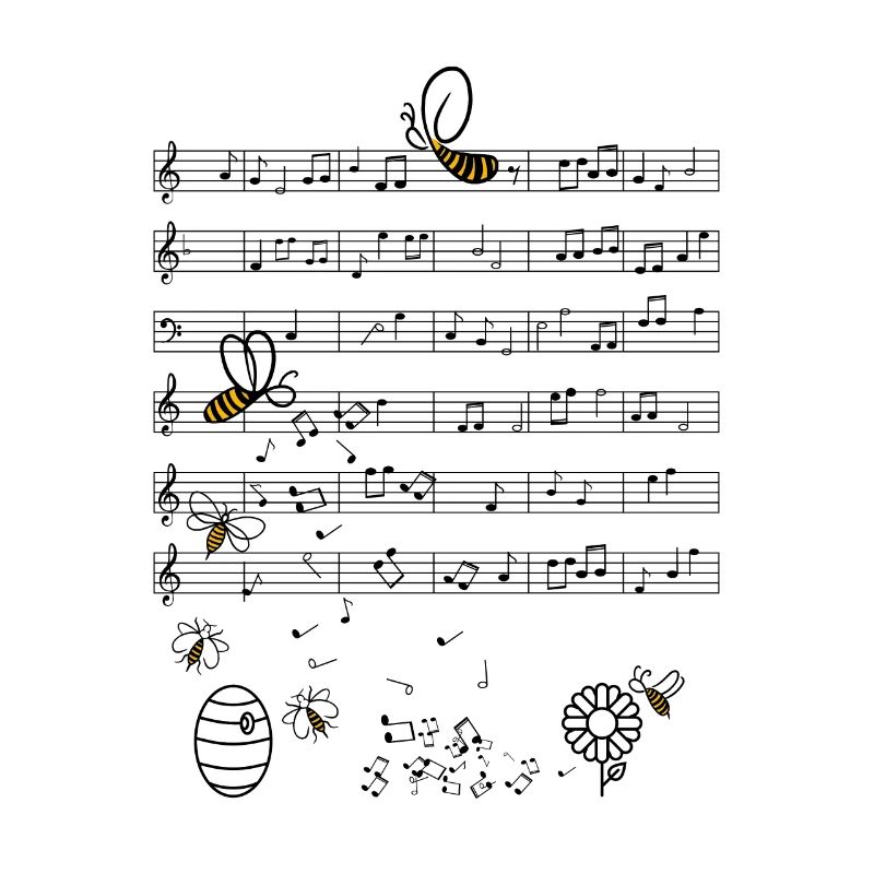 Bee bees music notes instrument beekeeper gift