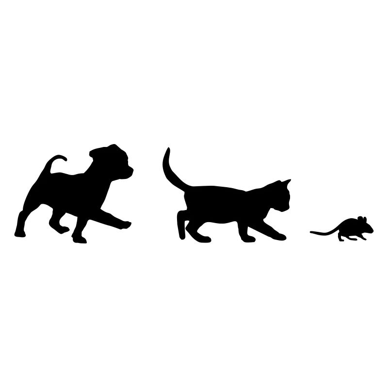 Cute Dog, Cat and Mouse