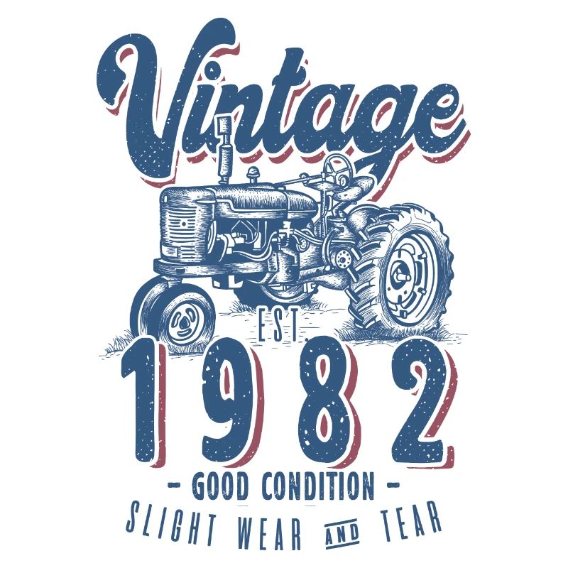 Oldtimer Traktor Farmer Geburtstag geboren 1982