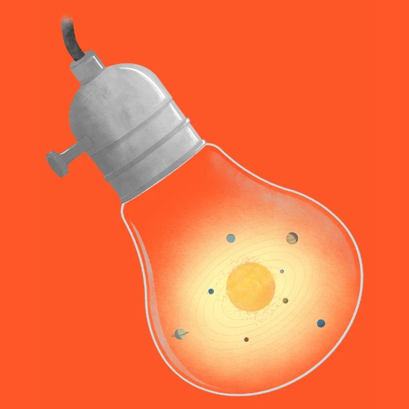 Light bulb solar system orbits