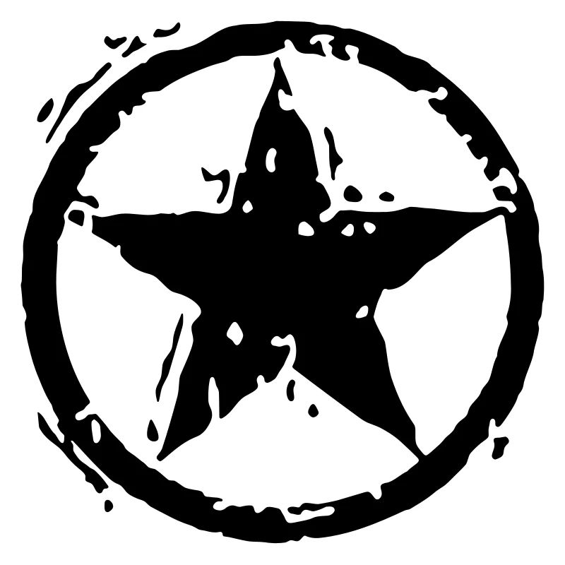 Star With Circle - Stencil