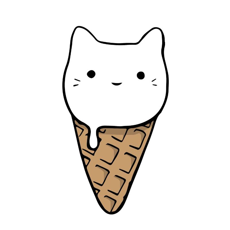Crème glacée de chat mignon