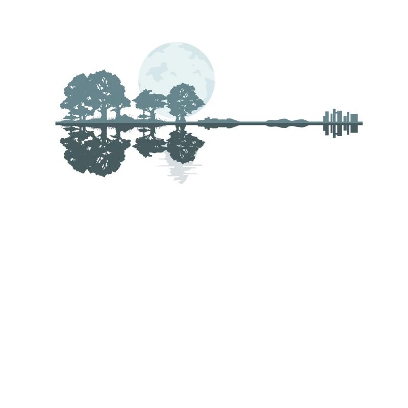 Guitar Lake Shadow Moonlight Geschenkidee