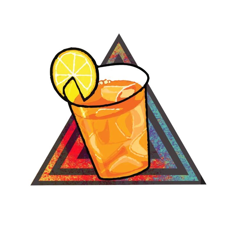 Retro triangle of lemon tea