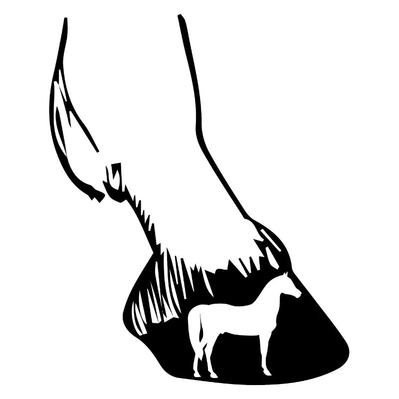 Pferd Huf Schwarz Weiss Geschenk