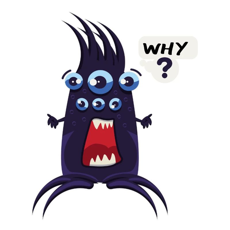 Funny Why Doodle character