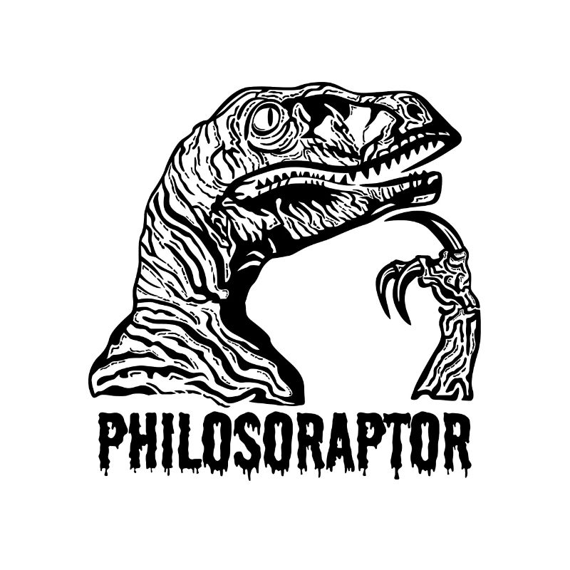 Philosoraptor Velociraptor dinosaur thinker pose