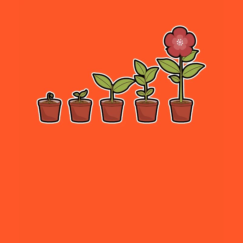 Evolution einer Blumen im Topf blühend