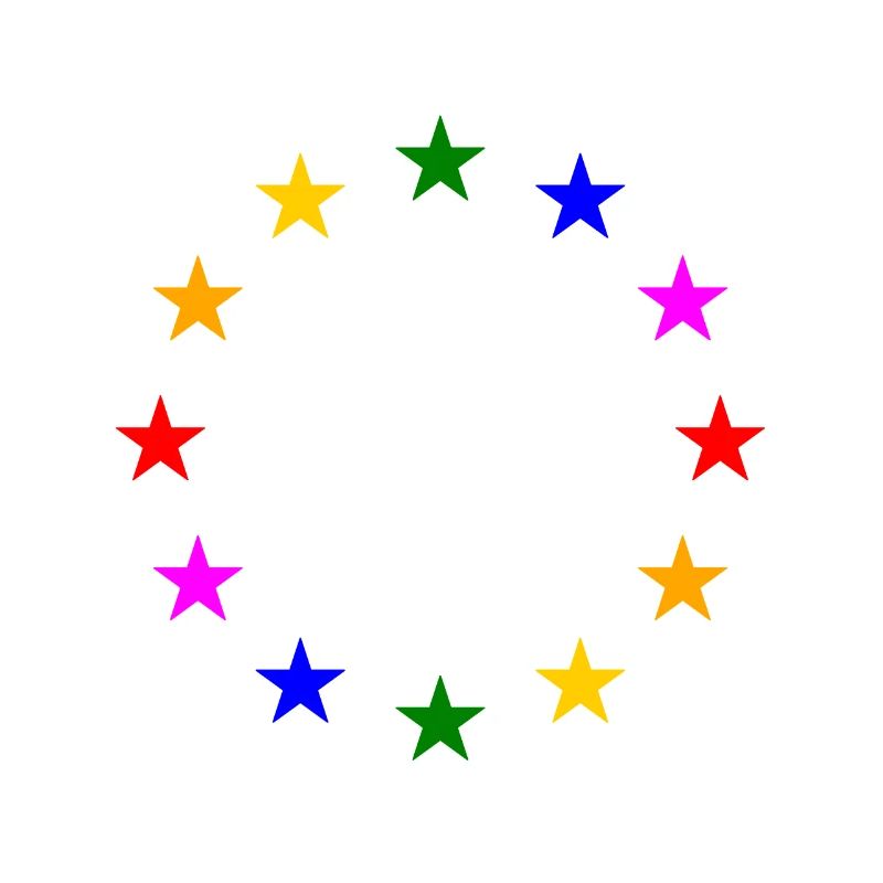 EU Sterne in Regenbogenfarben
