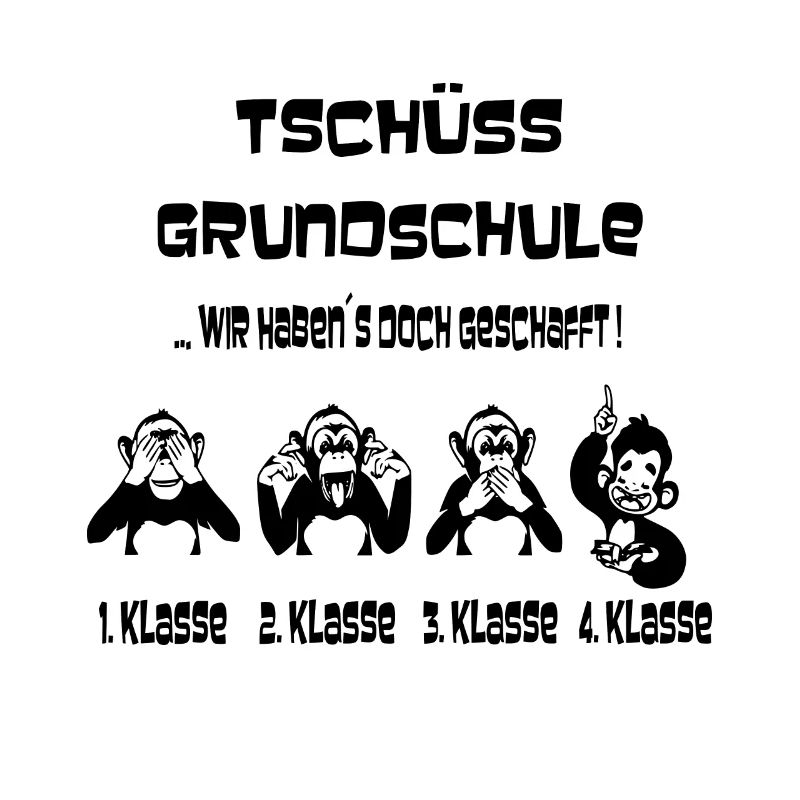 Tschüss Grundschule schwarz 1-4 Klasse Schule Fun