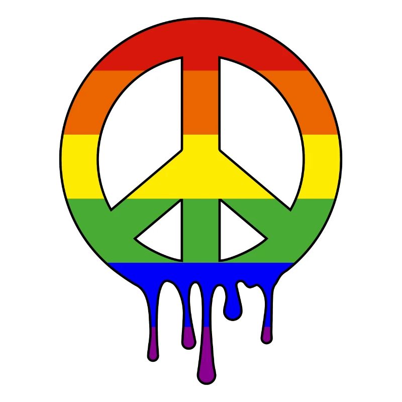 LGBT Friedenszeichen in Regenbogenfarben CSD