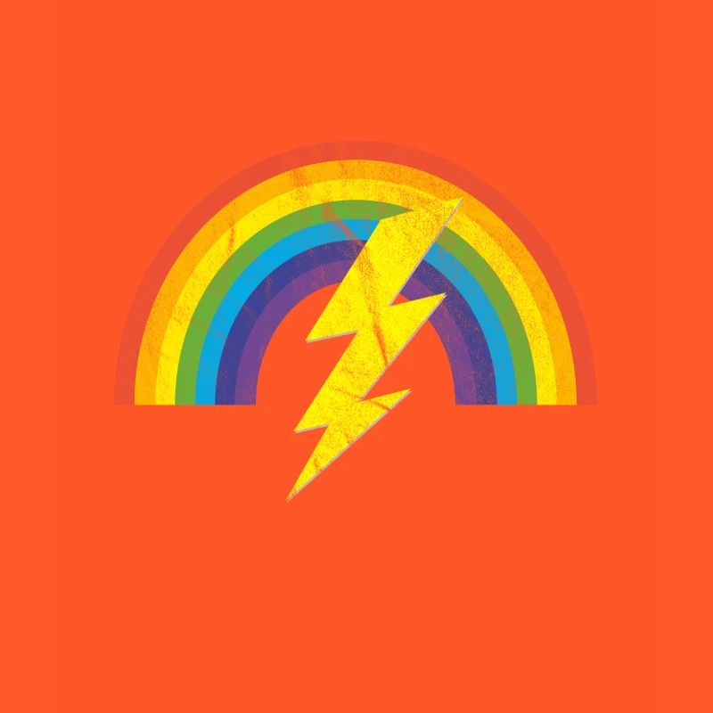 cool rainbow lightning distressed LGBTQ gift