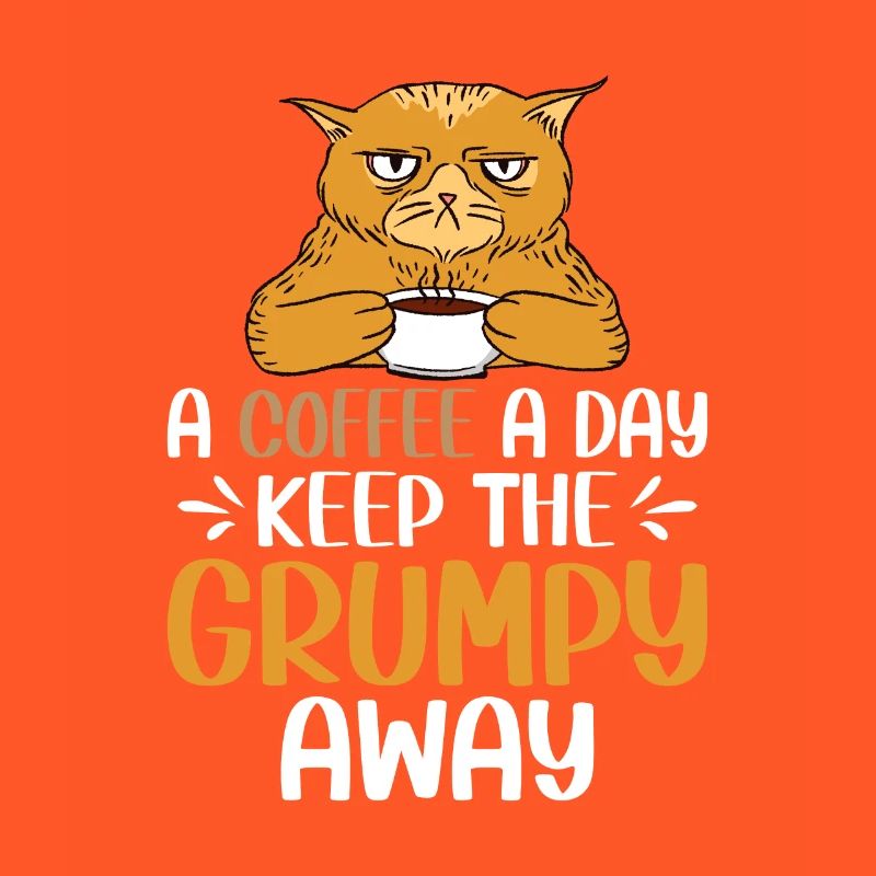 Café café grumpy chat bureau lundi