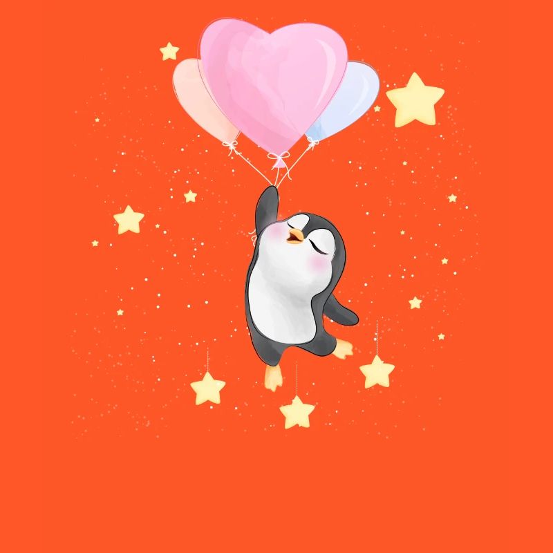 Cute Penguin Floating In Space