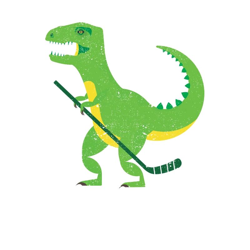 Hockeysaurus Dinosaurier Eishockeyspieler Winter
