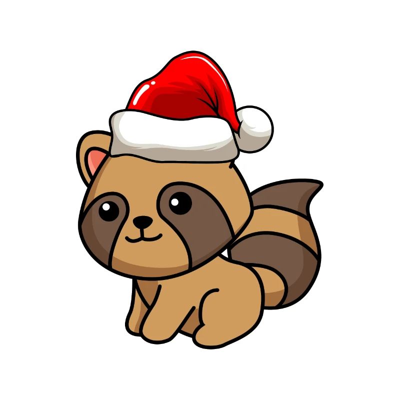 Waschbär Comic Weihnachten