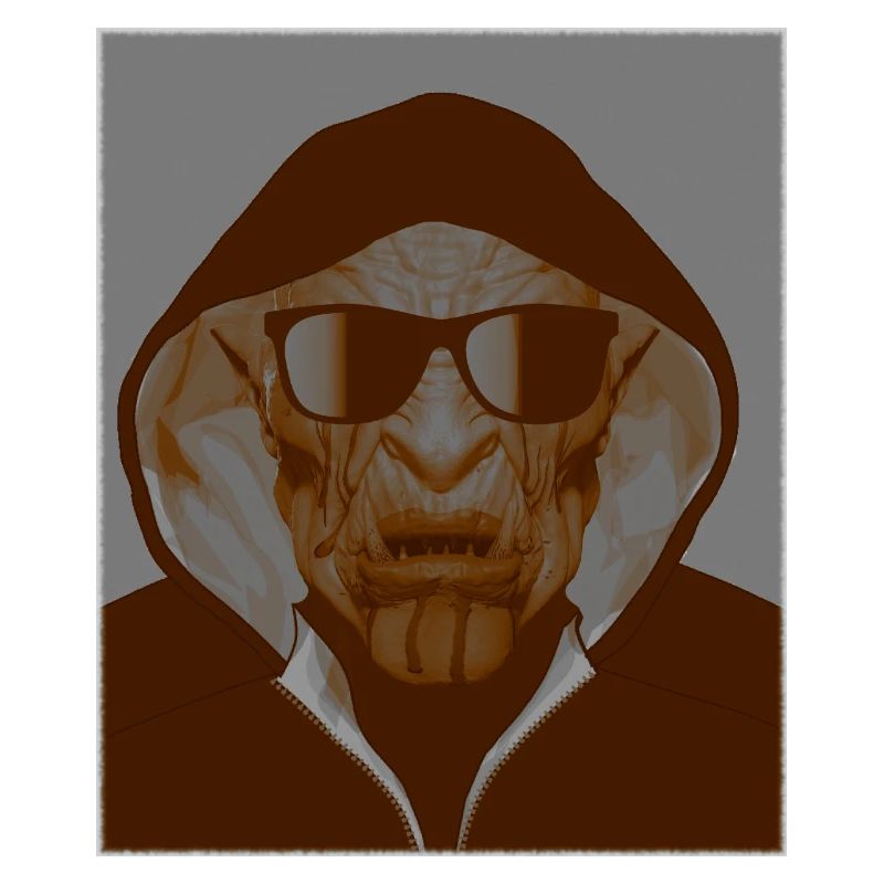 Ghetto Orc avec lunettes de soleil et capuche