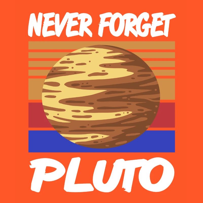 NEVER Forget Pluto Retro Vintage Planet Space