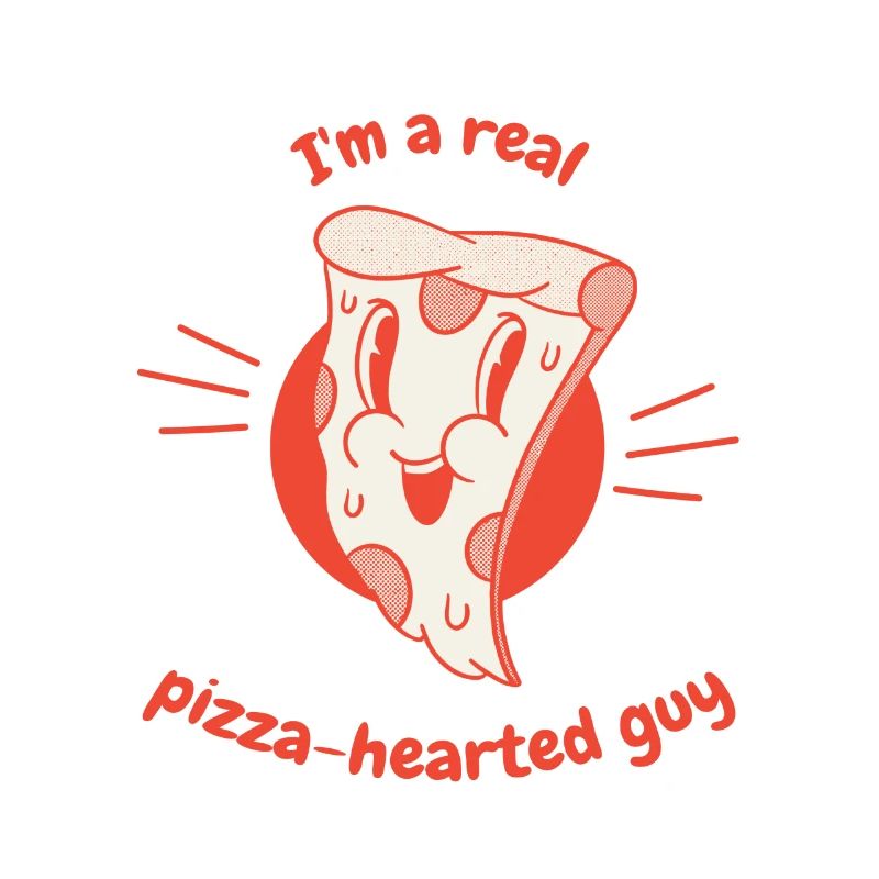 I'm A Real Pizza-Hearted Guy Retro Funny Pizza