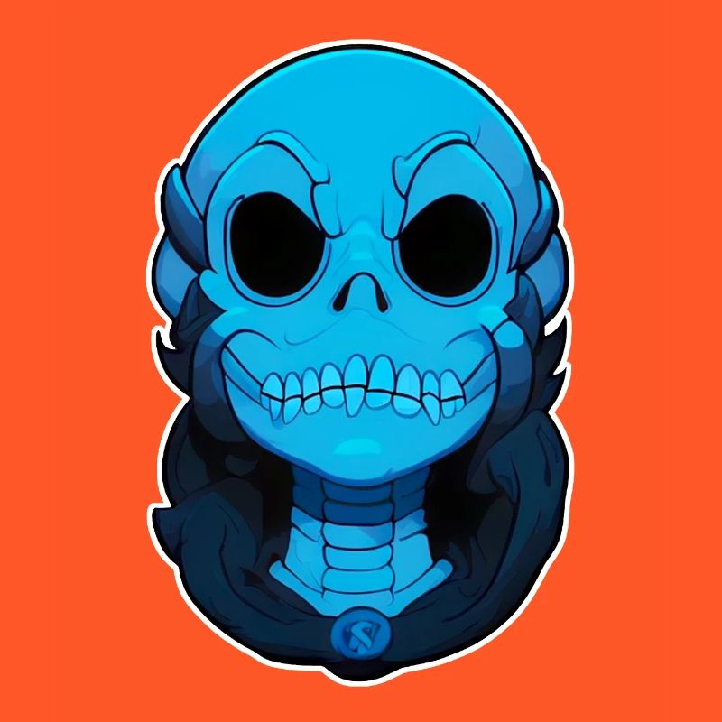 Blauer Monsterschädel