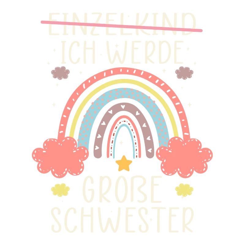 Ich werde Große Schwester Regenbogen Babyfeier
