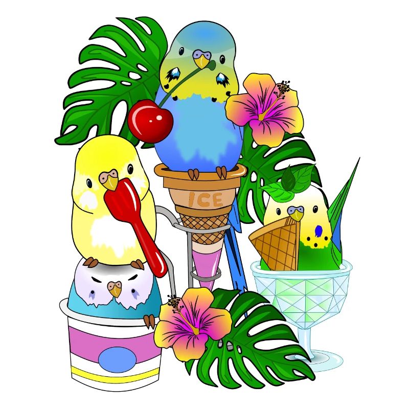 Wellensittich Eis Eiscreme