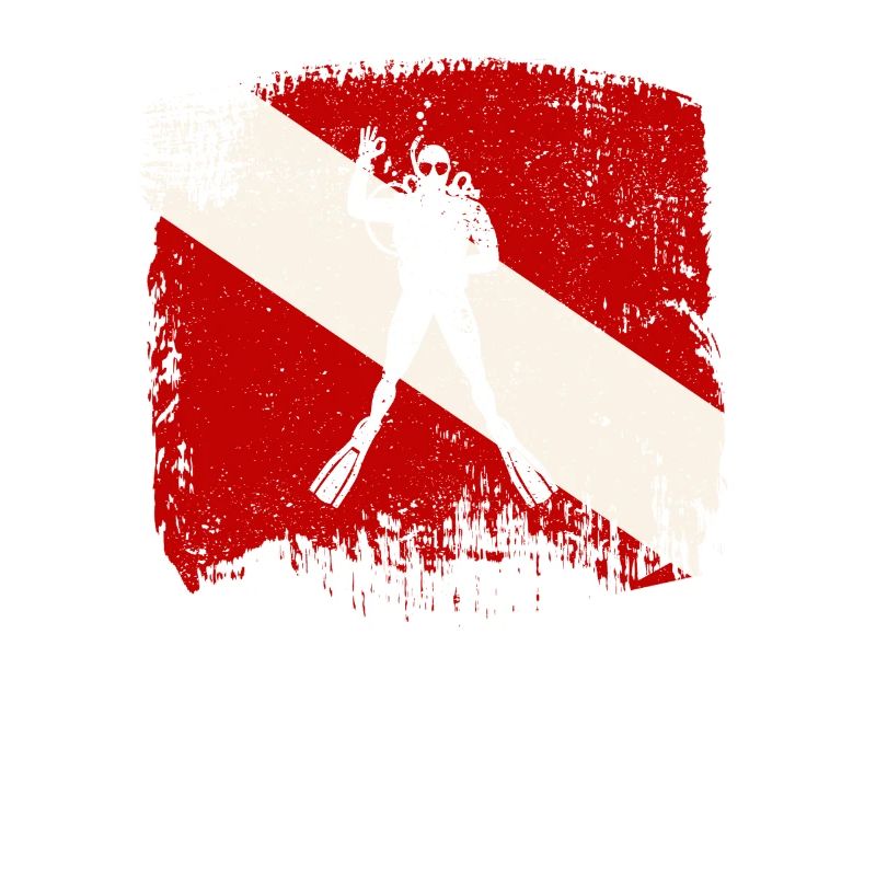 Drapeau de plongée Drôle de plongeur Amoureux de la plongée Océan