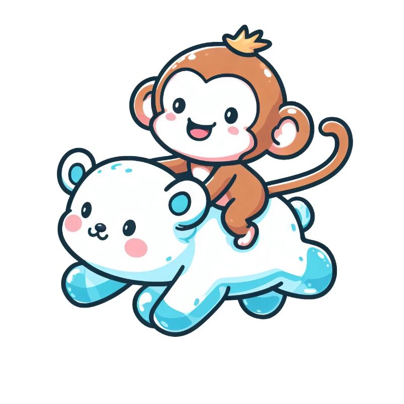Ours polaire Mignon Singe de Compagnie