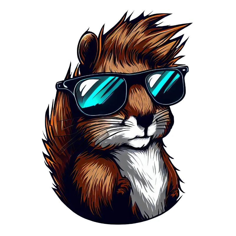 Cooles Eichhörnchen mit Sonnenbrille – Stylisch