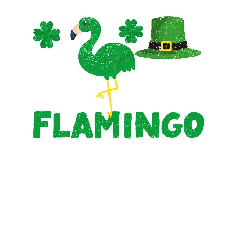 Flamant rose irlandais oiseau vert Saint-Patrick
