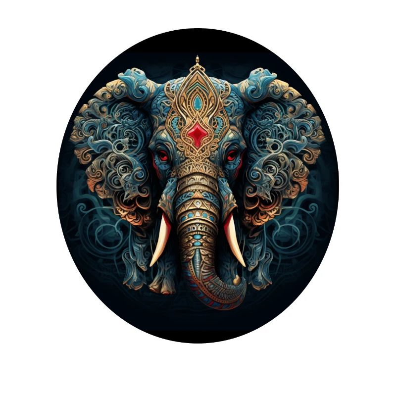 Blauer Mandala Elefant