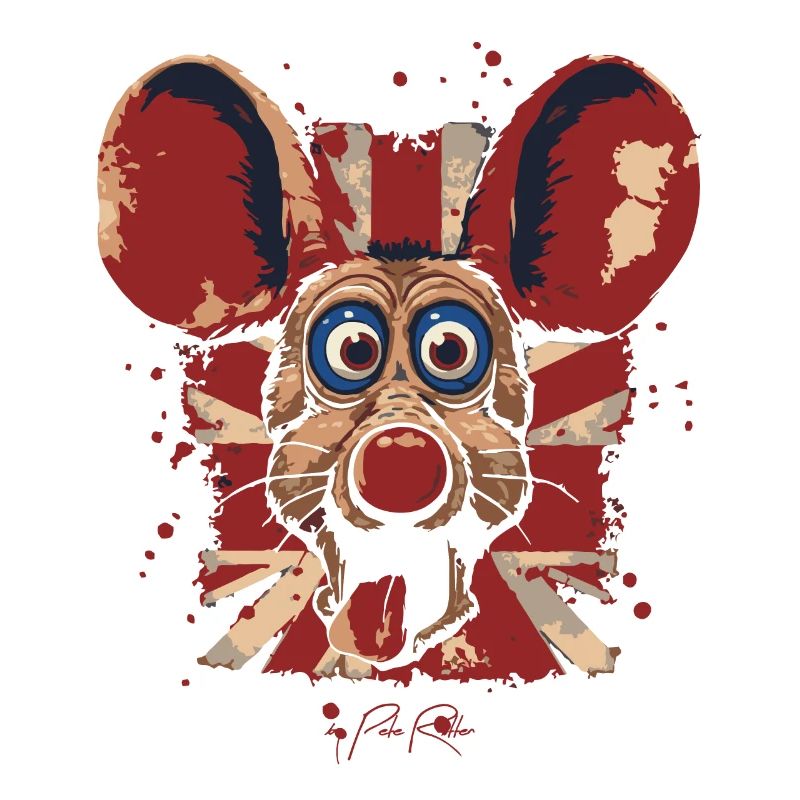 UK British Flag Cartoon Rat