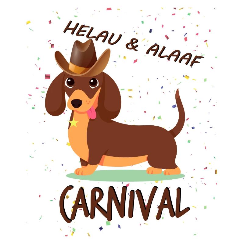 Teckel, Carnaval, Carnaval, Helau, Alaaf, Cowboy