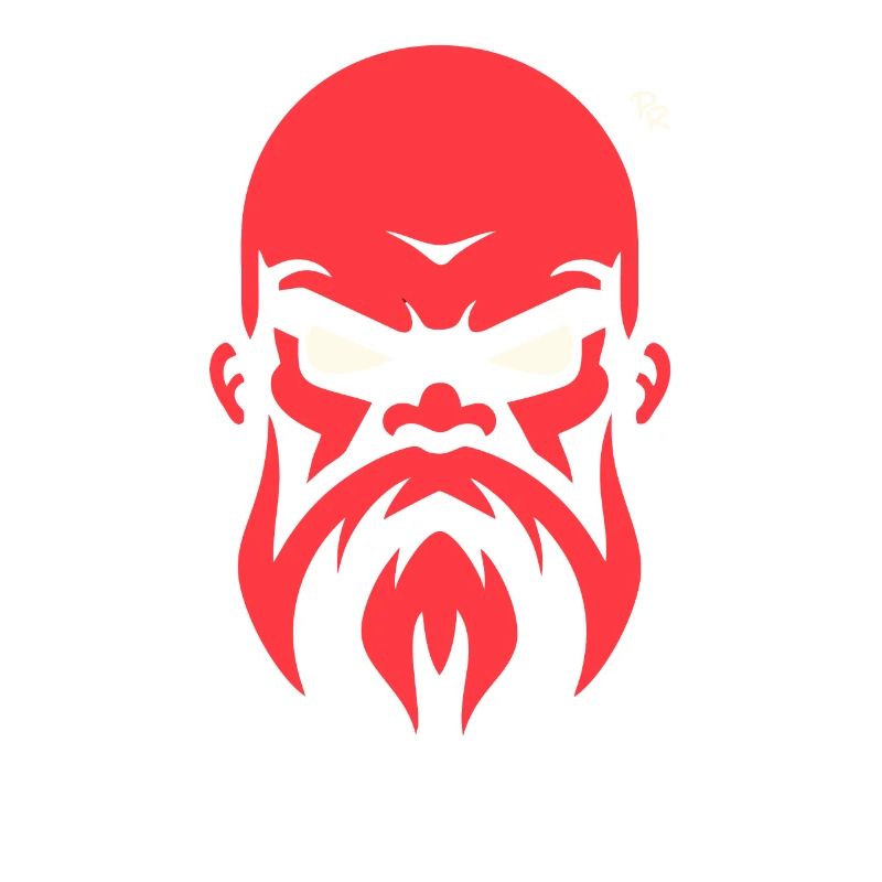 Bald man with beard, strong guy