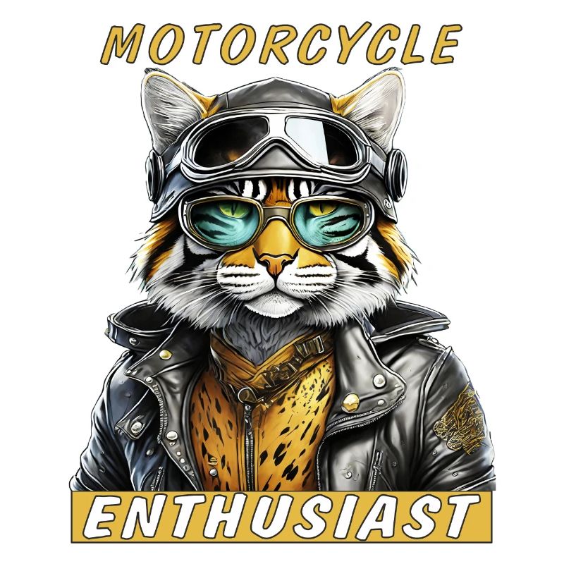 BLOUSON EN CUIR DE CHAT PASSIONNÉ DE MOTO