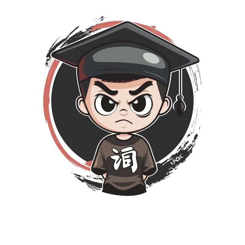 Boy with graduation cap, school university
