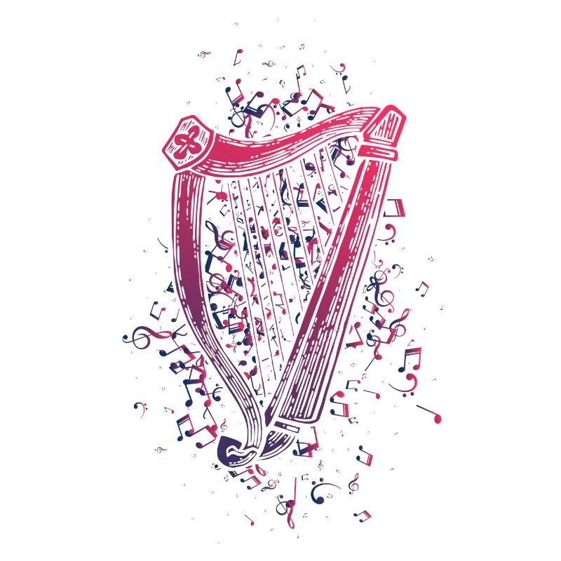 Notes de musique de harpe