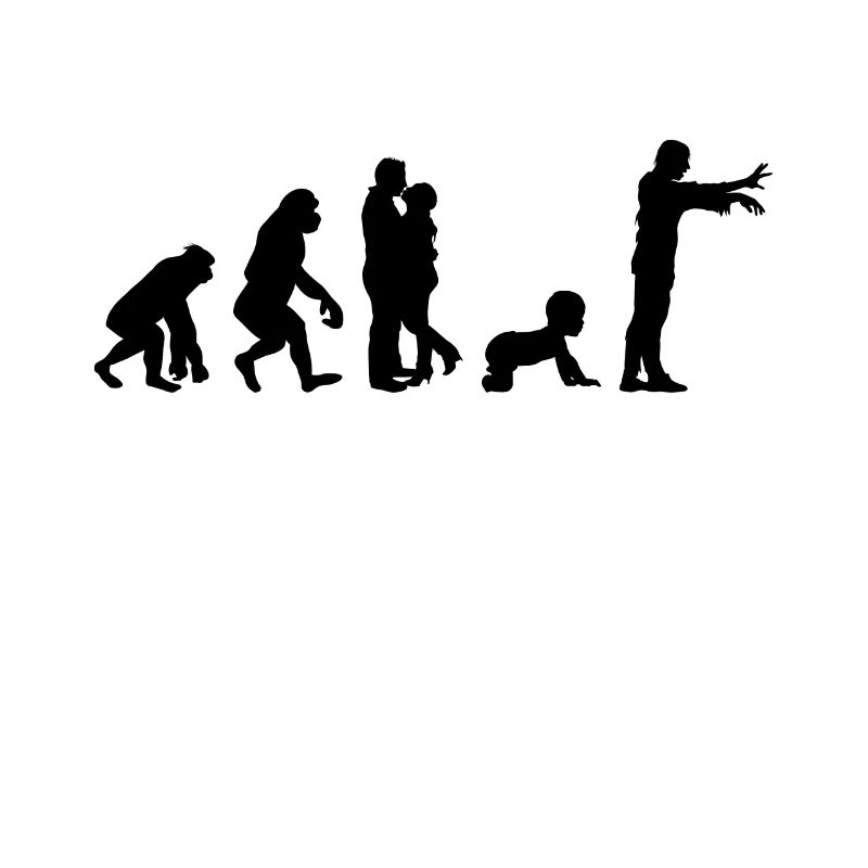 Evolution Vater Papa Baby Kind Zombie Geschenk