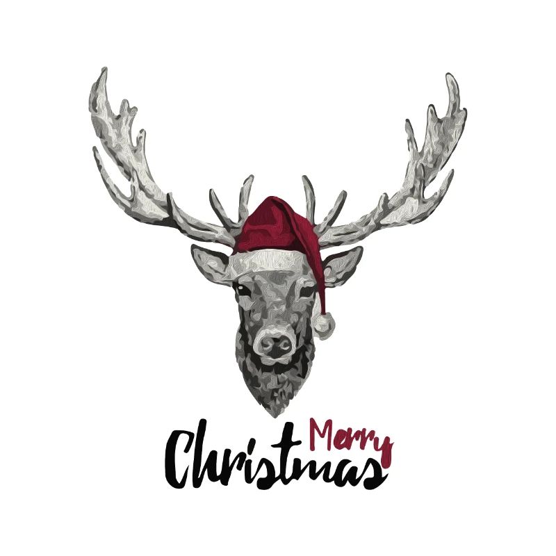 Deer with Christmas hat