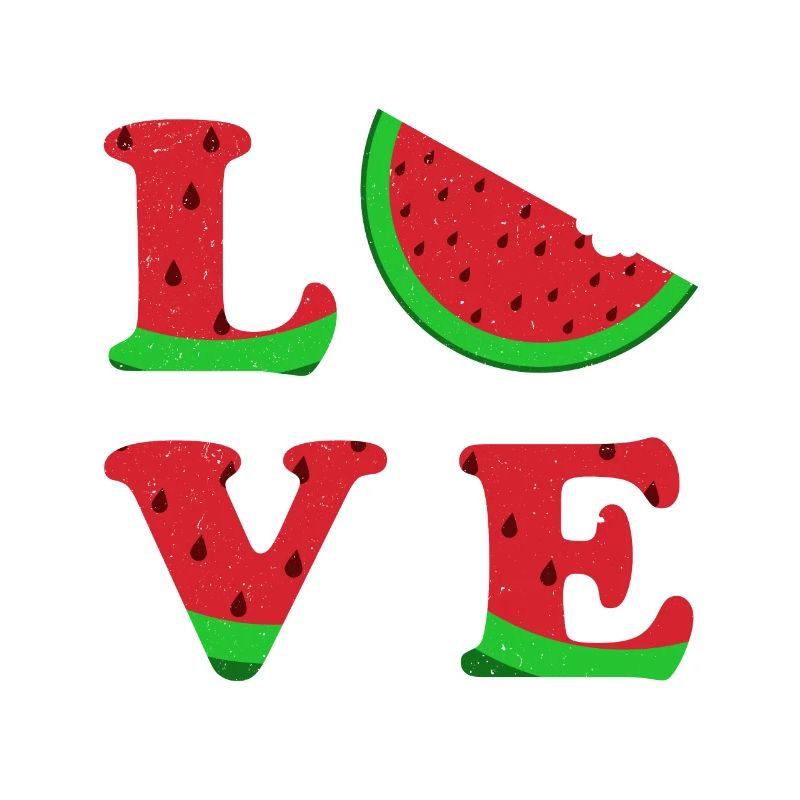 Pastèque Amour Typographie Cadeau Légumes
