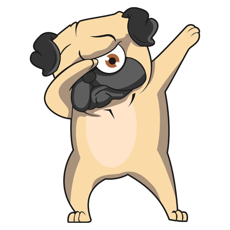 Dessin animé de carlin à dab