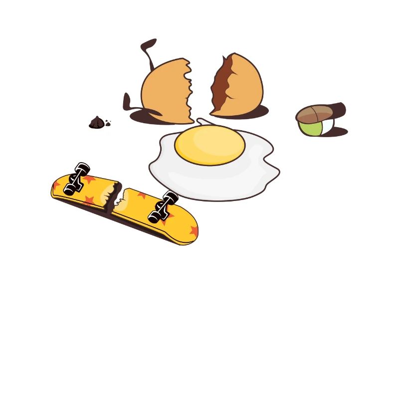 Opened skateboard egg